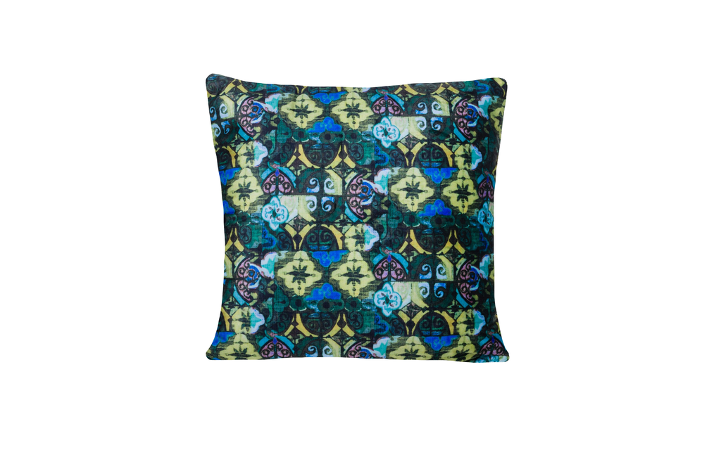 Cushion Chenille Print Clarke Mosaic Multi - Fervor + Hue