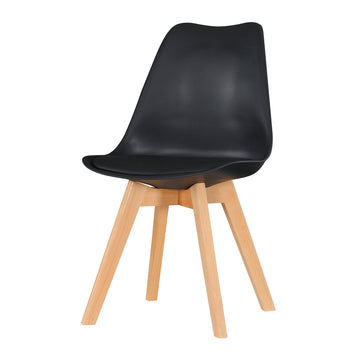 Eames Style Dining Chairs Black with padded seat - Fervor + Hue