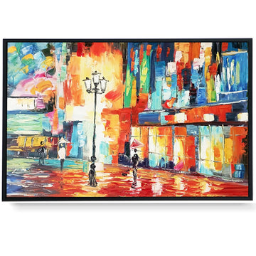 Framed 3D Oil Painting - Walk Street Light - Fervor + Hue