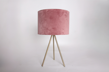 VELVET FABRIC & METAL TABLE LAMP 58430 Pink - Fervor + Hue