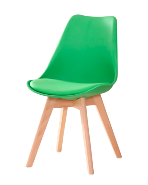 Eames Style Dining Chairs Green with padded seat - Fervor + Hue