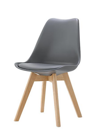 Eames Style Dining Chairs Grey with padded seat - Fervor + Hue