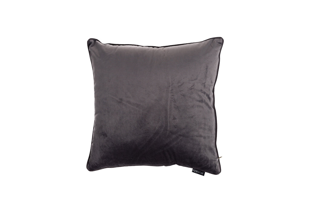 Velvet Grey piped cushion - Fervor + Hue