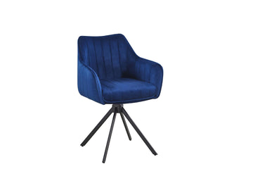 Alex Arm Chair Velvet Navy - Fervor + Hue