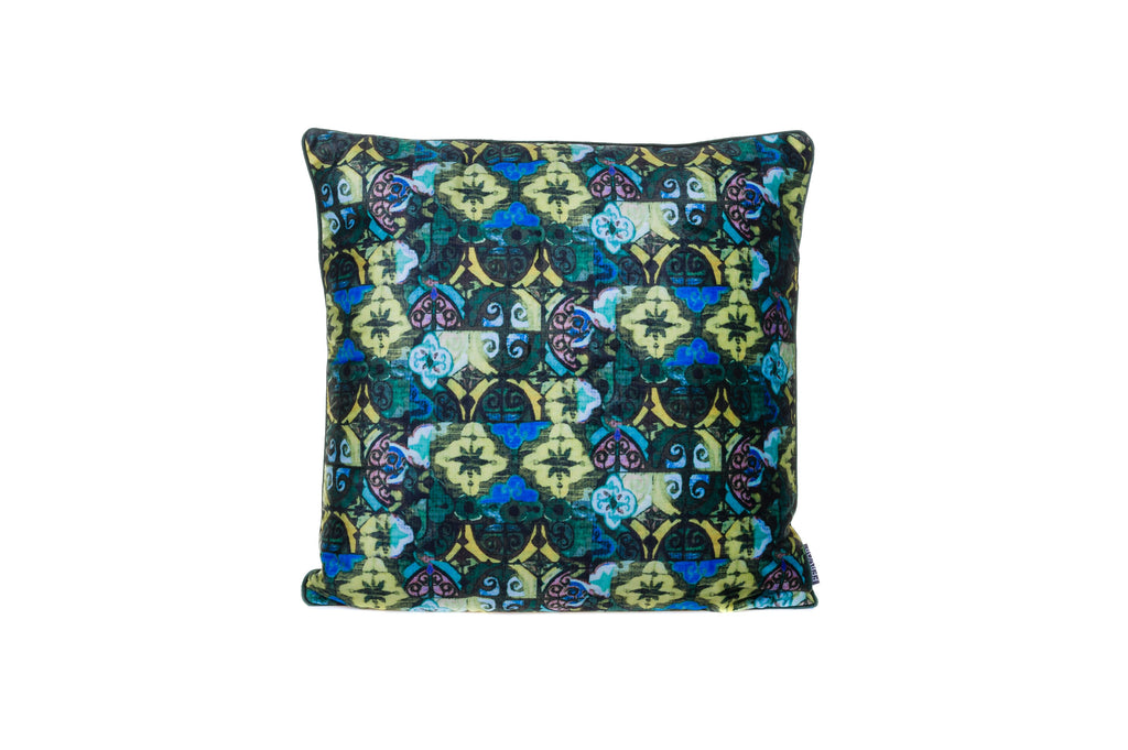 Cushion Chenille Print Clarke Mosaic Multi - Fervor + Hue