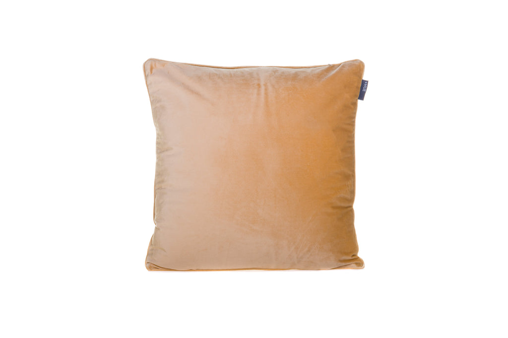 Velvet Piped Soft Gold Cushion - Fervor + Hue