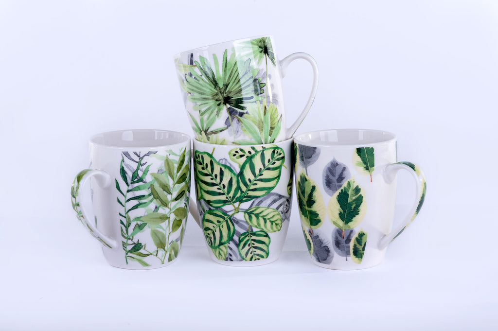 Mug Collection Botanical Leaf Set Of 4 - Fervor + Hue