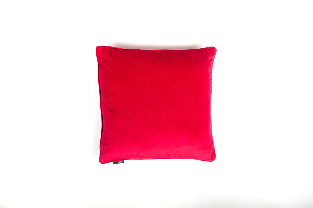 Velvet Raspberry Piped Cushion - Fervor + Hue