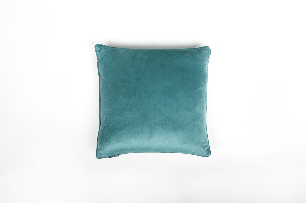 Velvet Rich Duck Egg Blue Piped Cushion - Fervor + Hue